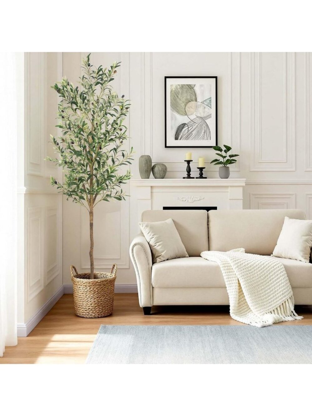 6FT Artificial Olive Tree - Faux Plant for Home Decor, Indoor/Outdoor Decoration